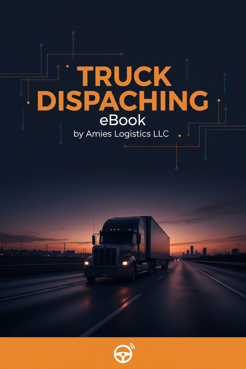 Truck Dispatching eBook cover by Amies Logistics LLC